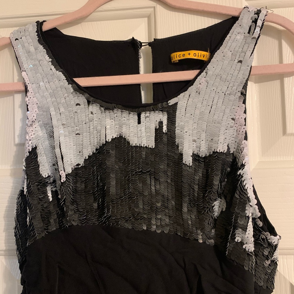 Alice & Olivia black cocktail dress with sequins